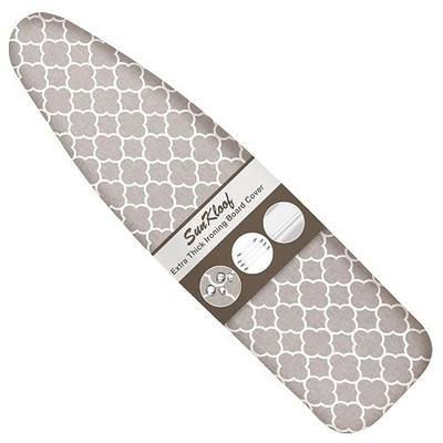 Ironing Board Cover and Pad 15"x54" Extra Thick Natural Cotton, Scorch and Stain Resistant Padding, Standard Size Iron Board Cover with Fasteners Heavy Duty Elastic Edge, Heatproof