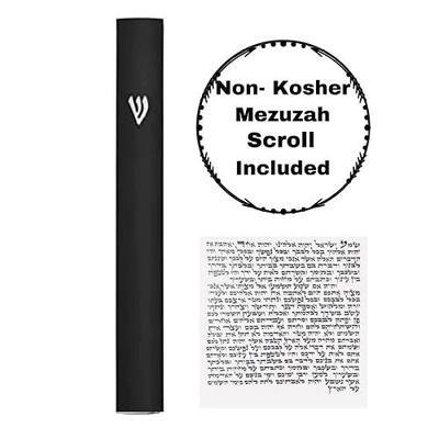 A&S Mezuzot Alumium Mezuzah Case in Silver Shin Design Weatherproof Door Mezuza Judaica Art for Home Blessing (Black, 7 Inches)