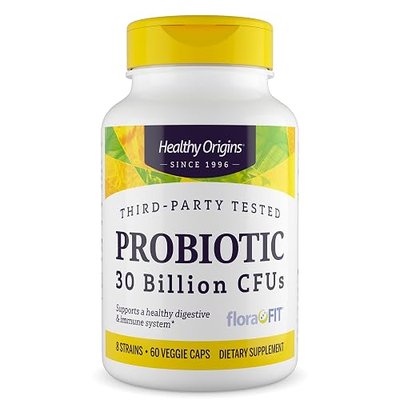 Healthy Origins Probiotic 30 Billion CFUs, 60 Veggie Capsules - 8 Clinically Studied Strains Including Lactobacillus & Bifidobacterium - Supports Microbiome, Gut & Immune Health- 2 Month Supply