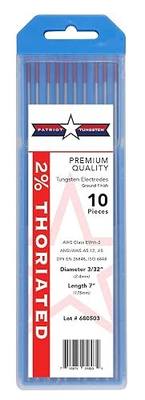 TIG Welding Electrodes 2% Thoriated WT20 (EWTh-2) Red 3/32" 10 Pack