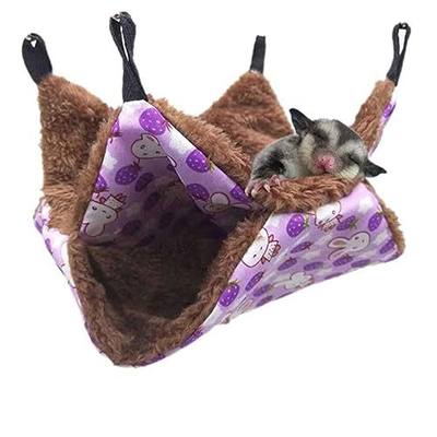 Oncpcare Pet Cage Hammock, Bunkbed Sugar Glider Hammock, Guinea Pig Bedding for Small Animal Parrot Ferret Squirrel Hamster Rat Playing Sleeping