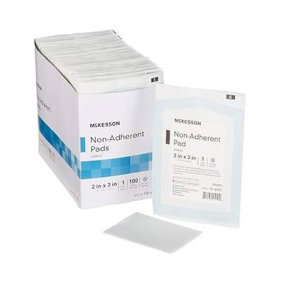 McKesson Non-Adherent Pads for Wounds, 2 x 3 in, 100 ct | Highly Absorbent, Painless Removal, Individually Wrapped, Nylon/Polyester