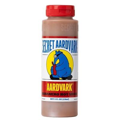 Secret Aardvark Habanero Hot Sauce, Non-GMO, Low Carb, Low Sugar, 8 fl oz | Medium Spiced BBQ Marinade, Roasted Tomatoes, Vegan, Dairy-Free, No HFCS