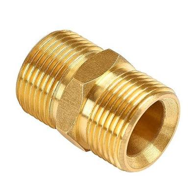 YAMATIC Pressure Washer Hose Connector, Solid Brass Double M22-14mm Male Coupler, Pressure Washer Hose Extension Adapter Fitting, 5000 PSI 1 PCS