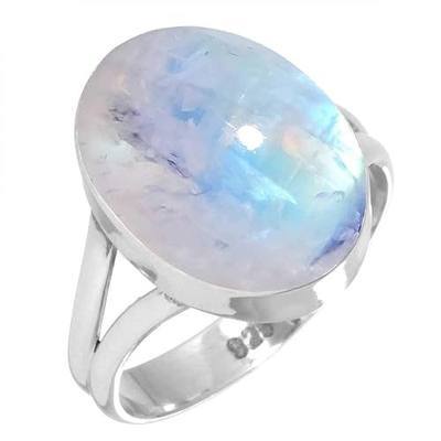 Handmade Genuine 925 Sterling Silver Ring Chunky Natural Gemstone Agate, Rose Quartz, Lapis, Amber Oval Boho Jewelry For Women