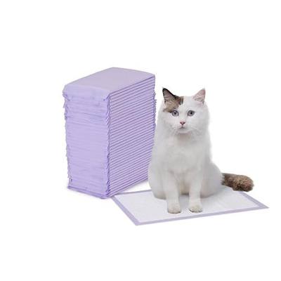Amazon Basics Cat Litter Pee Pads, Odor Control with Fresh Scent, Super Absorbent, Disposable, Universal Fit Litter Box, Purple and White, 40 Count