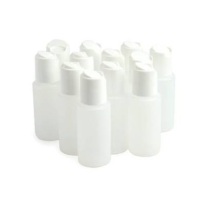 Grand Parfums 1 Oz, 30ml Plastic Squeeze Bottles with Disc Top Flip Cap, Great for Hand Sanitizer, Creams, Shampoos, Soups, and Other Liquids, 12 Count