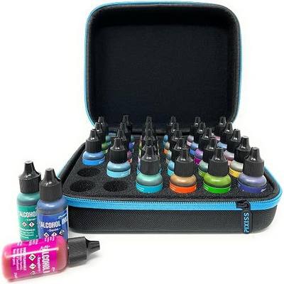 Alcohol Ink Storage Carrying Case, Paint Carry Case Organizer, Stores 30x 0.5-Ounce Bottles of Alcohol Inks, Stickles, Glossy Accents or Reinkers, Travel Hobby Paint Storage