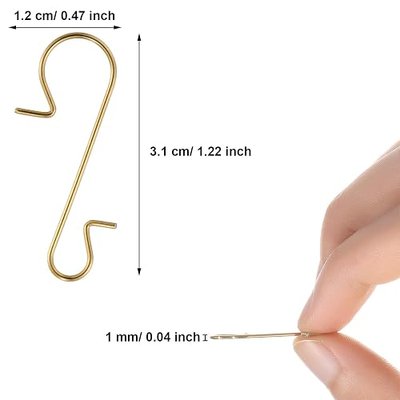 Tatuo 201 Pieces Christmas Ornament Hooks Ornament Hangers Xmas Metal Wire Hooks with Storage Box for Christmas Tree Decoration (Gold)