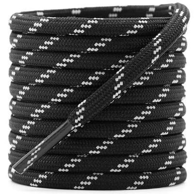 DELELE Round Work Boot Laces: 2 Pairs Heavy Duty Shoe Laces for Boots