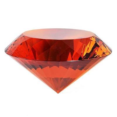 Amber Crystal Glass Diamond Shaped Decoration 80mm Jewel Paperweight,Gift Decoration Idea For Christmas, Thanksgiving