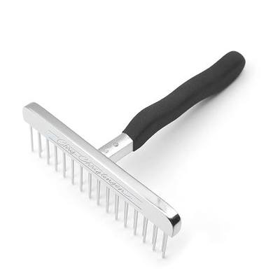 Chris Christensen Bathing T-Rake, 1 1/4 in Staggered Pins, Groom Like a Professional, Rubberized Ergonomic Handle, Removes Tangles and Knots, 6 in Head, A431