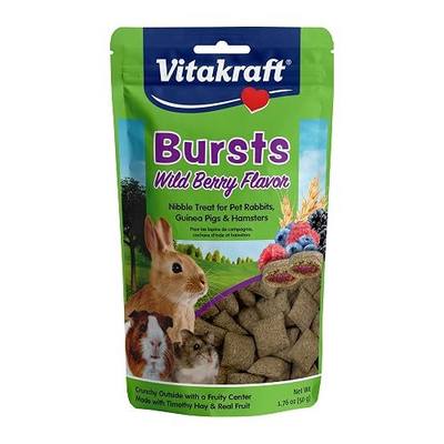 Vitakraft Bursts Small Animal Treat Wildberry Flavor 1.76 oz - Crispy Outside with Soft Berry Center - Fun Reward Snacks for Rabbits Guinea Pigs Hamsters and Other Small Pets