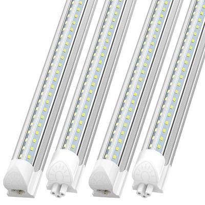 SHOPLED LED Shop Light 5FT, 50W 6750LM 6000K Cool White, V-Shape | T8 Linkable LED Tube Light Fixtures, Integrated 5 Foot Shop Lights for Garage, Workbench, Basement, ETL Listed, 4 Pack