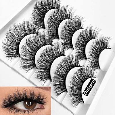 3D Mink Lashes Natural Wispy False Eyelashes 15mm Fluffy Long Eye Lashes Eye Makeup Tools 5 Pairs Pack(Q1 | 13-15MM)