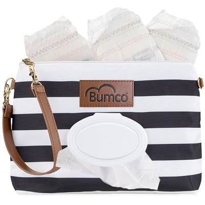 Bumco Diaper Clutch - Portable Wipes Dispenser & Baby Travel Essential, Airtight Baby Wipes Dispenser, Refillable Wipes Container, Travel Baby Essentials, Baby Wipe Dispenser, Diaper Bag Purse