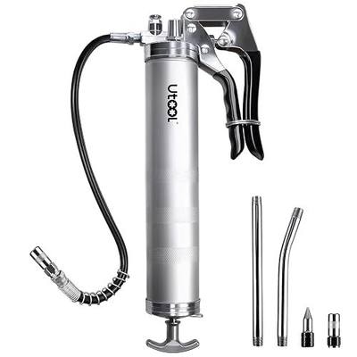 UTOOL Grease Gun | 8000 PSI Heavy Duty Pistol Grip Grease Gun Kit, 14 oz Capacity, 18 Inch Resin Flex Hose, 2 Basic Coupler, 2 Extension Rigid Pipe and 1 Sharp Type Nozzle