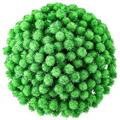 Hestya 500 Pieces 0.5 Inch Sparkly Christmas Pompoms Dazzling Fluffy Pom Poms Balls Small Glitter Felt Pompoms for Craft DIY Home Decorations Hobby Supplies(Light Green)