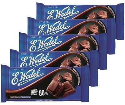 E. Wedel Dark Chocolate 80% Cocoa, 99.2g/ 3.5 ounce (Pack of 5)