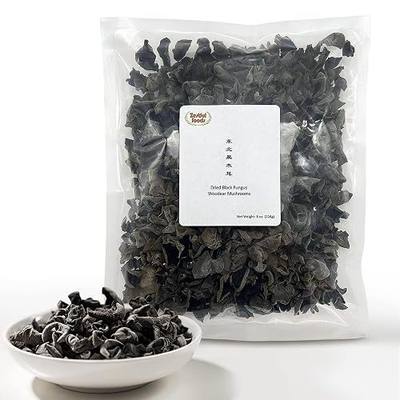 Zestful Foods Premium Dried Black Fungus Dried Wooder Mushroom(black fungus mushroom) All Natural,Gluten-Free 8 Oz.