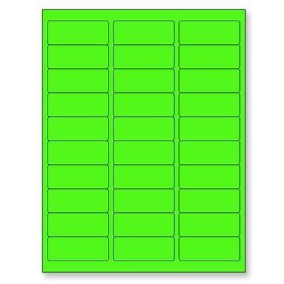 NextDayLabels - 8-1/2 x 11 Neon Color High Light Fluorescent Labels for Laser & Inkjet Printer (Green Fluorescent, 1" x 2-5/8" - 30 Per Page | 750 Labels)