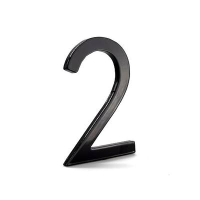 Montague Metal Products MHN-04-F-BK1-2 Solid Aluminum Modern Floating Address House Numbers, 4", Powder Coated Black