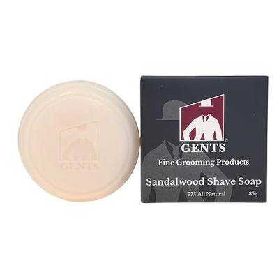 GENTS Men’s Sandalwood Shaving Soap - Natural Bar with Shea Butter & Glycerin for Rich Lather, 3oz | Natural Bar, Shea Butter & Glycerin, Rich Lather