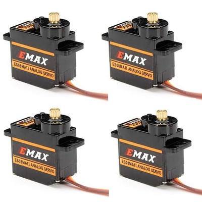 EMAX ES08MA II 12g Mini Metal Gear Analog Servo for RC Model (Pack of 4) | RC Servo, Shockproof Stable Machine Compatible for RC Model