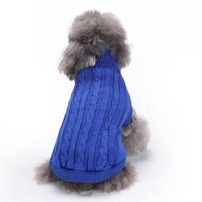 Knitted Small Dog Sweater, Turtleneck Pullover Warm Winter Puppy Clothes | Lightweight & warm knitted winter sweatshirt, cold weather coat for dog girl & boy, cute puppy costume, machine washable