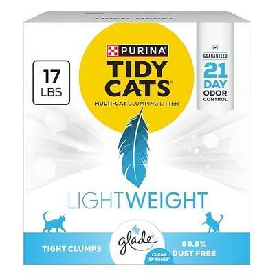 Purina Tidy Cats LightWeight With Glade Clear Springs Multi-Cat, Clumping, Low Dust, Scented Cat litter - 17 lb. Box