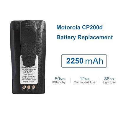 NNTN4497CR NNTN4497DR 7.4V 2250mAh Li-ion Battery High-Capacity Compatible for Motorola Radio NNTN4496 NNTN4497 CP040 CP150 CP200 CP200D CP200XLS CP250 EP450 DEP450 PR400 GP3188 GP3688 With Belt Clip