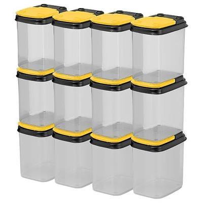 Buddeez Bits and Bolts Storage Containers - Storage Bins with Lids - Bulk Organizer for Workshop, Pantry, or Garage Supplies - 1 Quart 12 Pack