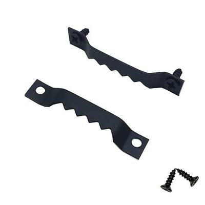 50 Pack Small Sawtooth Picture Hangers - Steel Picture Hanging Solutions with Screws, for Hanging Clock Paintings Artwork Frame Hooks (Black)
