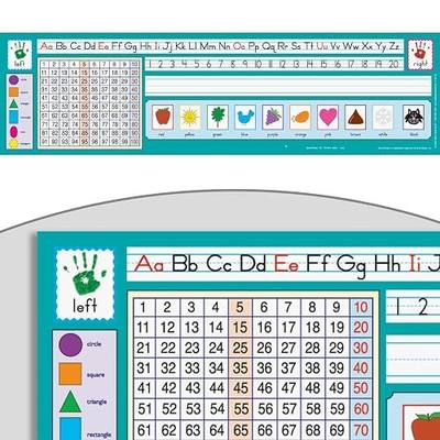 Really Good Stuff Zaner-Bloser 100-Grid Desktop Helpers, Set of 24 | Self-Adhesive Deluxe Plastic Student Desk Name Tags, Durable, Easy-to-Use and Functional