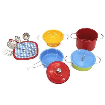 KIDAMI Kids Play Kitchen Toys Pots and Pans Stainless Steel Cookware Playset Pretend Cooking Utensils for Kids