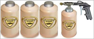 woolwax Lanolin Vehicle undercoating kit (4) Quarts w/PRO Gun & (2) Extension Wands. Straw (Clear) Color