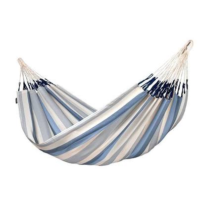 LA SIESTA Brisa Double Outdoor Hammock — Colombian-Made Polypropylene, UV & Weather Resistant, for Backyard & Patio - Sea Salt