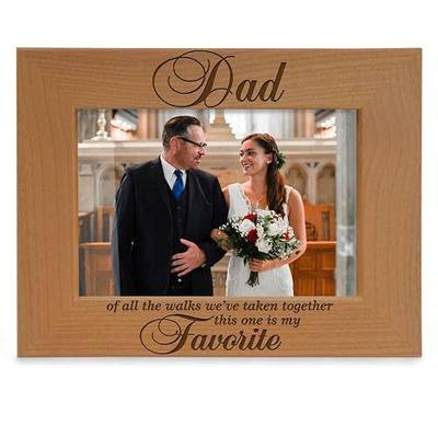 KATE POSH Dad of All The Walks We've Taken Together This one is My Favorite. Engraved Natural Wood Picture Frame, Father of The Bride Wedding Gifts, Thank You Dad, Best Dad Ever (4x6-Horizontal)