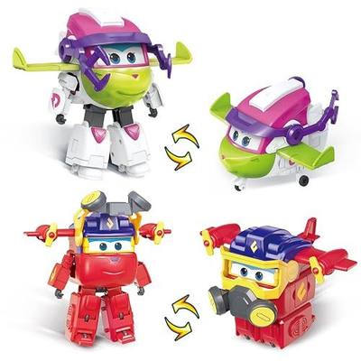 Super Wings Transformable Toys Playset, 5 in Curie and Runi Airplane Transforming Figures Toys Set, 2 in 1 Mode Rescue Bots Toy for 3-5 Year Old Boys Girls Toy for Toddlers Kids Age 3-5 | 2 in 1 Mode, Airplane Transforming Figures, Rescue Bots Toy, For 3-5 Year Old Boys Girls