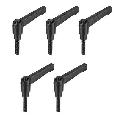 uxcell 5pcs Adjustable Clamping Lever Handle M6 x 25mm Metric Black Oxide Carbon Steel Male Threaded Stud Hand Knobs Ratchet Rotating Screw Handles Bolts with Locking Lever Black