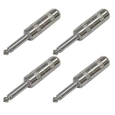 (4 Pack) Switchcraft 280 1/4 6.35 mm 2-Conductor Mono TS Phone Plug