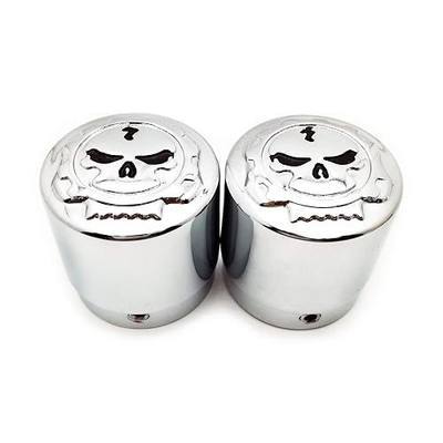 AfterMokit Front Fork Axle Shaft Nut Cover with Single Screw for Harley Road Glide Electra Glide Ultra Limited Dyna V-Rod Sportster Softail Fat Boy Breakout 1.14 inch ID 1.7 inch H Chrome 2 Pack