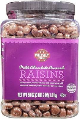 Wellsley Farms Milk Chocolate Covered Raisins, 3 lbs 2 oz - Creamy Milk Chocolate & Sweet Sun-Dried Raisins, Kosher & Gluten-Free