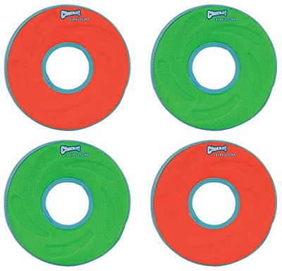 Chuckit Zipflight Amphibious Flying Ring - Assorted Small – 6 in. Diameter (4 Pack)