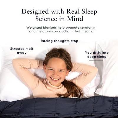 Luna Luxe Cotton Weighted Blankets for Kids & Adults - Soft Blanket Back to School Dorm Room Essentials - 100% Oeko-Tex All-Season Travel