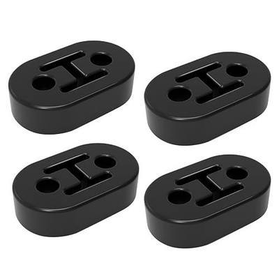 2 Hole Exhaust Hanger Bushing Muffler Upgrade EPDM Insulator Shock Absorbent Mount Bracket High-Density Hangers 12mm Hole (73mm x 47mm x 21mm) Universal Fit - Pack of 4 (Black)