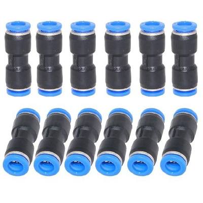 Beduan Push to Connect Fitting, 5/32" Tube OD Pneumatic Quick Adapter Tubing Air Hose Line Pipe Fitting (Pack of 12)