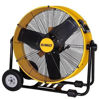 DEWALT 24 Inch Floor Fan, 360° Adjustable Tilt Drum Fan with Wheels DXF2490