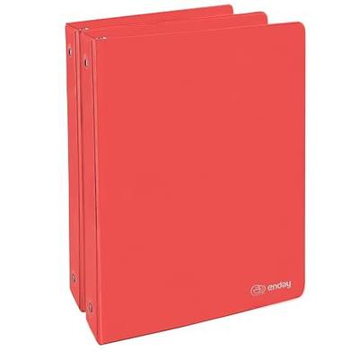 1 Inch 3 Ring Binder 1” Binder Red Clear View Cover with 2 Inside Pockets, Colored School Supplies Office and Home Binders, 2 Pack – by Enday