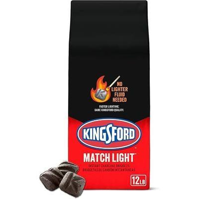 Kingsford Match Light Instant Charcoal Briquettes, BBQ Charcoal for Grilling, Ready in 10 Minutes, No Lighter Fluid or Starter Needed, 12 lbs